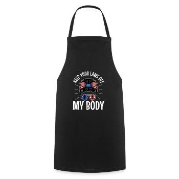 Gardez vos lois hors de mon corps - Tablier de cuisine - noir - Devant - AI Model Male 185 dark (185cm)