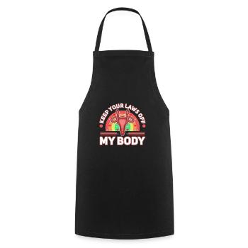 Gardez vos lois hors de mon corps - Tablier de cuisine - noir - Devant - AI Model Male 185 dark (185cm)