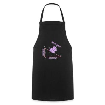 Mathématicien Professeur de mathématiques Hippotenuse - Tablier de cuisine - noir - Devant - AI Model Male 185 dark (185cm)