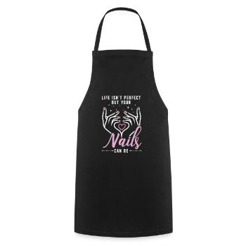 Nail Boss Nail Technician Manicurist Nail Tech - Cooking Apron - black - Front - AI Model Male 185 dark (185cm)