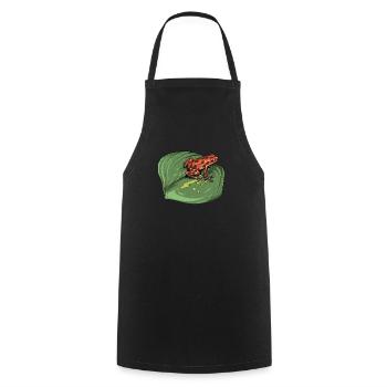 Poison Dart Frog I Toad Frog Motif for Amphibians - Cooking Apron - black - Front - AI Model Male 185 dark (185cm)