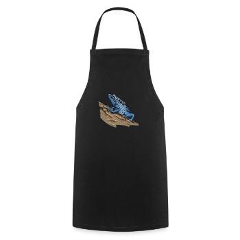 Poison Dart Frog I Toad Frog Motif for Amphibians - Cooking Apron - black - Front - AI Model Male 185 dark (185cm)