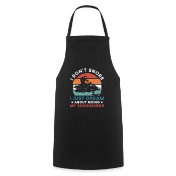 Snowmobile driver saying - Cooking Apron - black - Front - AI Model Male 185 dark (185cm)