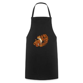 9 years old boy birthday Jaguar - Cooking Apron - black - Front - AI Model Male 185 dark (185cm)