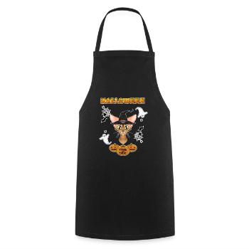 Abyssinian Cat Lover I Happy Halloween - Cooking Apron - black - Front - AI Model Male 185 dark (185cm)