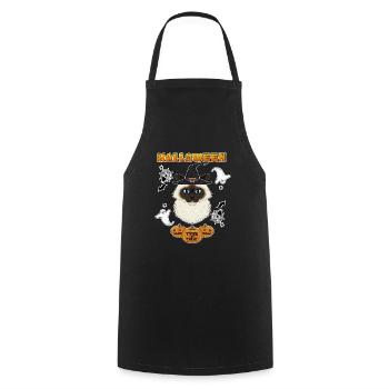 Birman Cat Lover I Happy Halloween - Cooking Apron - black - Front - AI Model Male 185 dark (185cm)