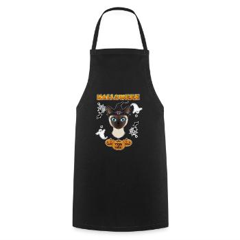 Siamese Cat Lover I Happy Halloween - Cooking Apron - black - Front - AI Model Male 185 dark (185cm)