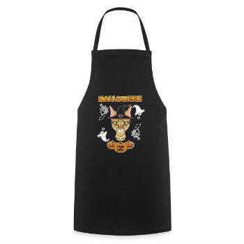 Savannah Cat Lover I Happy Halloween - Cooking Apron - black - Front - AI Model Male 185 dark (185cm)