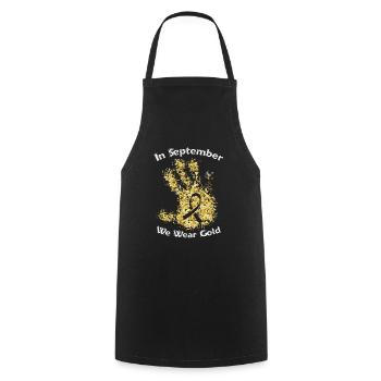 September We Wear Gold Childhood cancer awareness - Cooking Apron - black - Front - AI Model Male 185 dark (185cm)