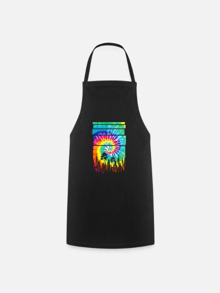 Wald Hippie Batik Natur Bäume Wald - Kochschürze - Schwarz