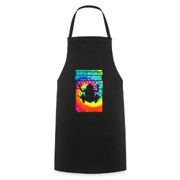 Frog Hippie Tie Dye - Cooking Apron - black - Front - AI Model Male 185 dark (185cm)