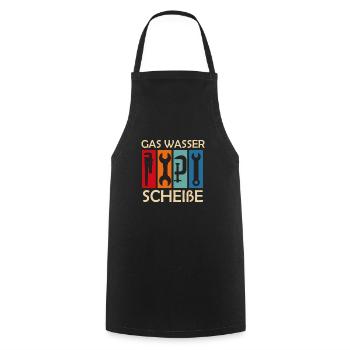 Klempner Gas Wasser Scheiße - Kochschürze - Schwarz - Vorne - AI Model Male 185 dark (185cm)