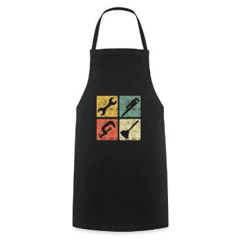 Spengler Plumber Plant Mechanic Vintage - Cooking Apron - black - Front - AI Model Male 185 dark (185cm)