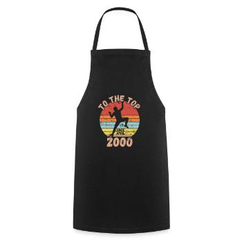 Birthday Climbing Bouldering since April 2000 - Cooking Apron - black - Front - AI Model Male 185 dark (185cm)
