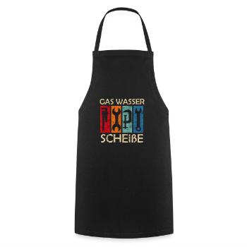 Klempner Gas Wasser Scheiße - Kochschürze - Schwarz - Vorne - AI Model Male 185 dark (185cm)