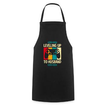 Bachelor party man wedding groom - Cooking Apron - black - Front - AI Model Male 185 dark (185cm)