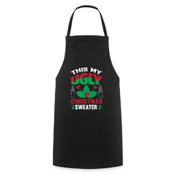 C’est mon vilain design de Noël - Tablier de cuisine - noir - Devant - AI Model Male 185 dark (185cm)