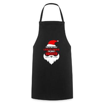 C’est mon vilain noël en juillet design - Tablier de cuisine - noir - Devant - AI Model Male 185 dark (185cm)