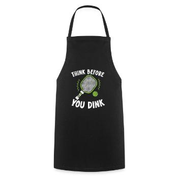 Réfléchissez avant de Dink Paddle Sport Pickleball - Tablier de cuisine - noir - Devant - AI Model Male 185 dark (185cm)