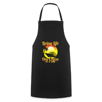 Living Life One Cruise At A Time Crusing Vacation - Cooking Apron - black - Front - AI Model Male 185 dark (185cm)