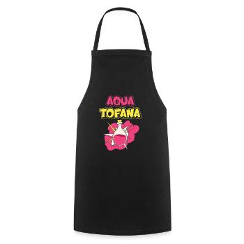 Aqua Tofana Vintage Poison Bottle Skull Pop Art - Cooking Apron - black - Front - AI Model Male 185 dark (185cm)