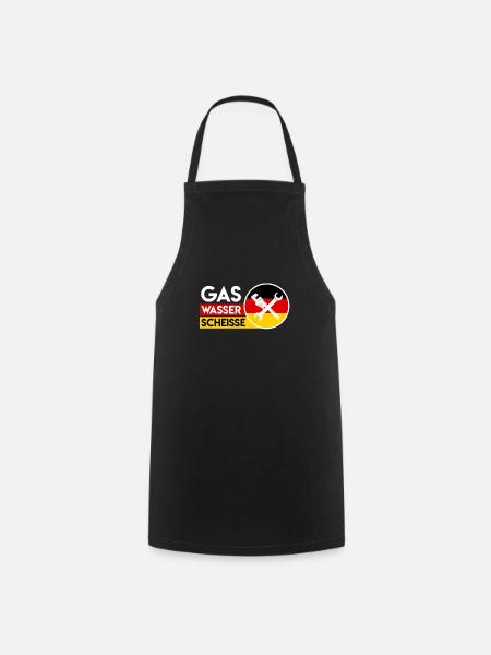 Gas Wasser Scheiße Klempner - Kochschürze - Schwarz