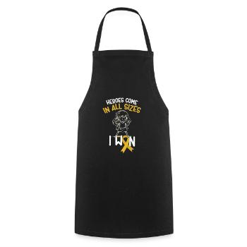 It came we fought I won, children cancer - Cooking Apron - black - Front - AI Model Male 185 dark (185cm)