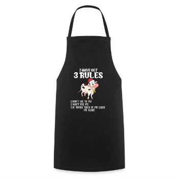 Cow Christmans - Cadeau de Noël pour agriculteur - Tablier de cuisine - noir - Devant - AI Model Male 185 dark (185cm)