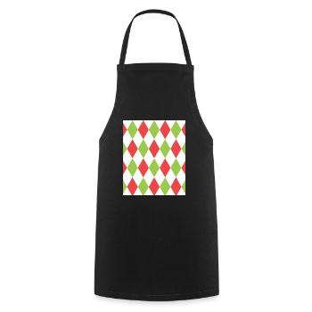 Rhombus White Red Green Costume Halloween Suit - Cooking Apron - black - Front - AI Model Male 185 dark (185cm)