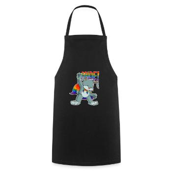 Rabbit I LGBTQ Flag I Rainbow Flag I Gay Pride - Kochschürze - Schwarz - Vorne - AI Model Male 185 dark (185cm)