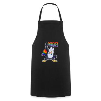 Penguin I LGBTQ Flag I Rainbow Flag I Gay Pride - Cooking Apron - black - Front - AI Model Male 185 dark (185cm)