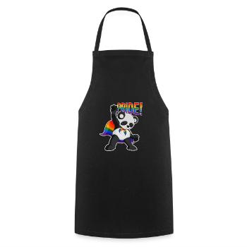 Panda I LGBTQ Flag I Rainbow Flag I Gay Pride - Kochschürze - Schwarz - Vorne - AI Model Male 185 dark (185cm)