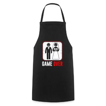 Wedding Game Over Groom - Cooking Apron - black - Front - AI Model Male 185 dark (185cm)
