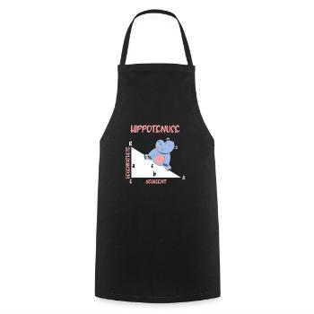Mathématicien Hippotenuse Hippo Triangle - Tablier de cuisine - noir - Devant - AI Model Male 185 dark (185cm)
