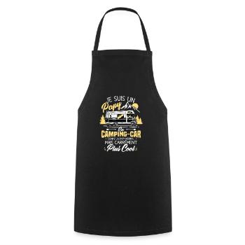 Je suis papy en camping-car comme un papy normal - Tablier de cuisine - noir - Devant - AI Model Male 185 dark (185cm)