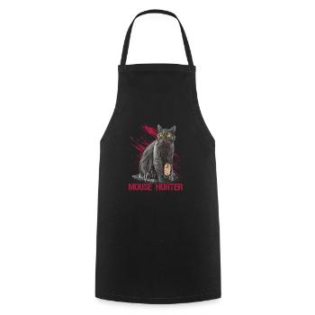 Life is better with Cats Mouse Hunter - Cooking Apron - black - Front - AI Model Male 185 dark (185cm)