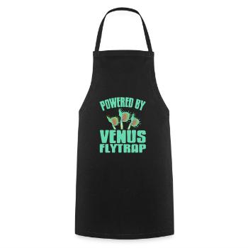 Powered By Venus Flytrap Cool Carnivorous Plant - Cooking Apron - black - Front - AI Model Male 185 dark (185cm)
