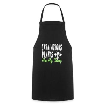 Carnivorous Plants Are My Thing Cool Retro - Cooking Apron - black - Front - AI Model Male 185 dark (185cm)