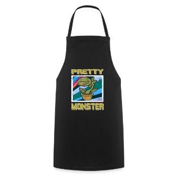 Pretty Monster Retro Vintage Plantes Carnivores - Tablier de cuisine - noir - Devant - AI Model Male 185 dark (185cm)