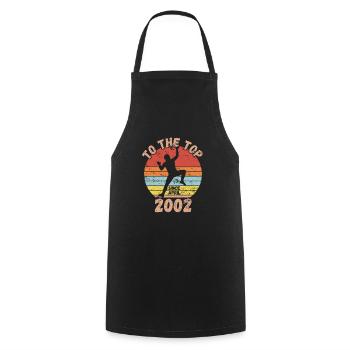 Birthday Climbing Bouldering since April 2002 - Cooking Apron - black - Front - AI Model Male 185 dark (185cm)
