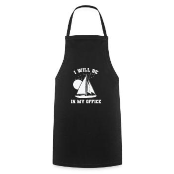 Je serai dans mon bureau Sailing Boat Sport - Tablier de cuisine - noir - Devant - AI Model Male 185 dark (185cm)