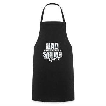 Dad is my Name Sailing is my Game Segeln - Cooking Apron - black - Front - AI Model Male 185 dark (185cm)
