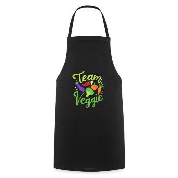 Team Veggie Vegan Veganer Veganerin Geschenk - Kochschürze - Schwarz - Vorne - AI Model Male 185 dark (185cm)
