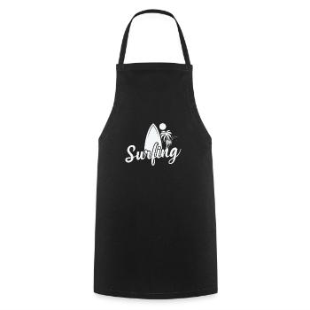 Surfing Surfing Surfboard Water Sports - Cooking Apron - black - Front - AI Model Male 185 dark (185cm)
