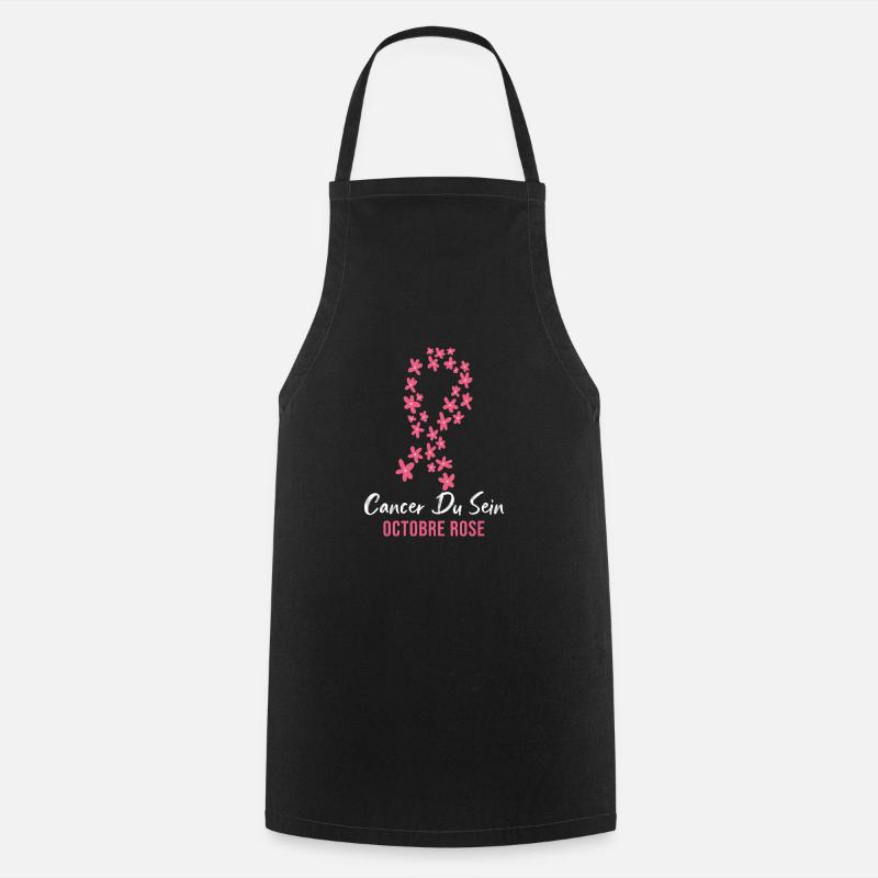 Cancer du Sein octobre rose - Tablier de cuisine - noir