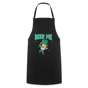 Fête irlandaise de la Saint-Patrick - Tablier de cuisine - noir - Devant - AI Model Male 185 dark (185cm)