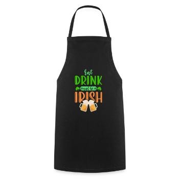 Fête irlandaise de la Saint-Patrick - Tablier de cuisine - noir - Devant - AI Model Male 185 dark (185cm)