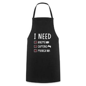 Anime Gaming Manga - Tablier de cuisine - noir - Devant - AI Model Male 185 dark (185cm)