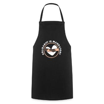 La solidarité est obligatoire Mois de l’histoire des Noirs - Tablier de cuisine - noir - Devant - AI Model Male 185 dark (185cm)
