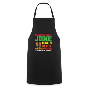 Juneteenth Mois de l’histoire des Noirs afro-américains - Tablier de cuisine - noir - Devant - AI Model Male 185 dark (185cm)